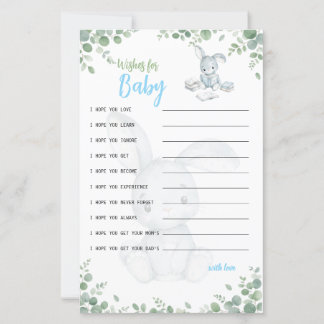 Wishes for Baby Little Bunny Boy Baby Shower game