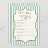 Wishes For Baby Mint Green Baby Shower Game (Front/Back)