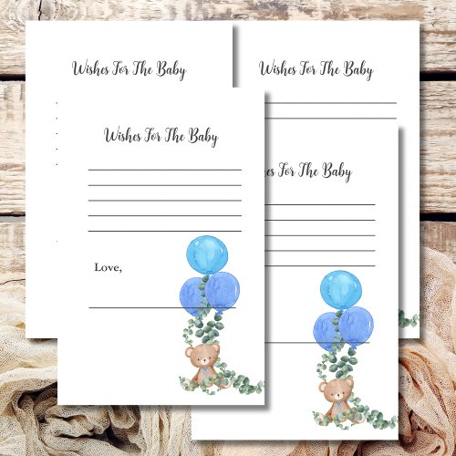 Wishes For Baby Oh Boy Blue Balloon Eucalyptus