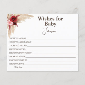 Wishes For Baby | Pampas Grass | Baby Shower Card Flyer