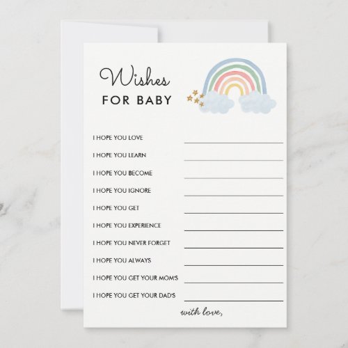 Wishes for Baby Pastel Rainbow Baby Shower Invitation