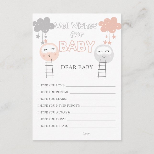 Wishes for Baby Pathway to the Moon Enclosure Card (Front)