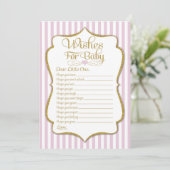 Wishes For Baby Pink Gold Girl Baby Shower Game (Standing Front)