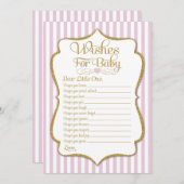 Wishes For Baby Pink Gold Girl Baby Shower Game (Front/Back)