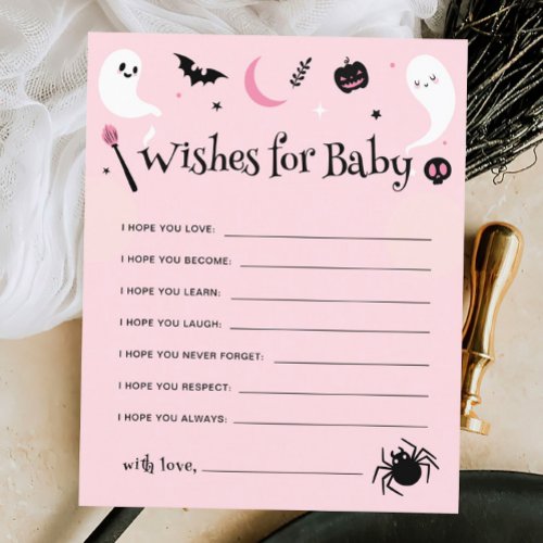 Wishes for Baby Pink Halloween Baby Shower Game