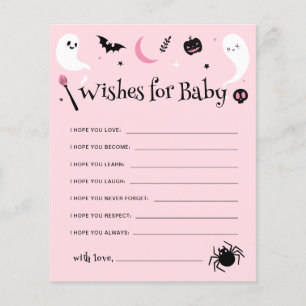 Wishes for Baby Pink Halloween Baby Shower Game