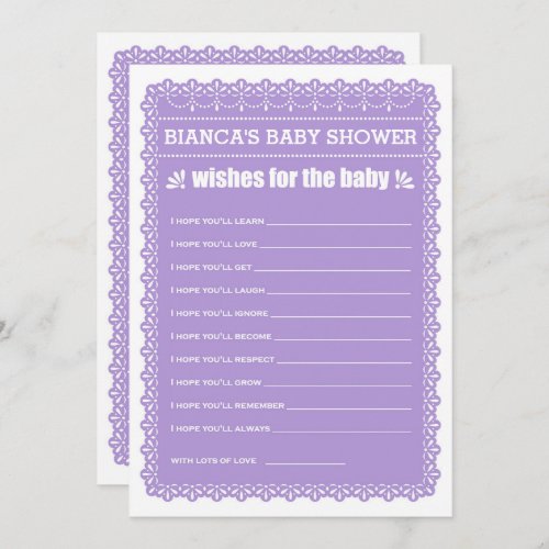 Wishes for Baby Purple Papel Picado Baby Shower Invitation