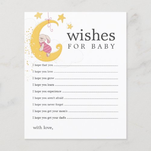 Wishes for Baby Rabbit Baby Shower Advice Cards