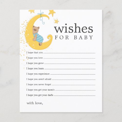 Wishes for Baby Rabbit Baby Shower Advice Cards