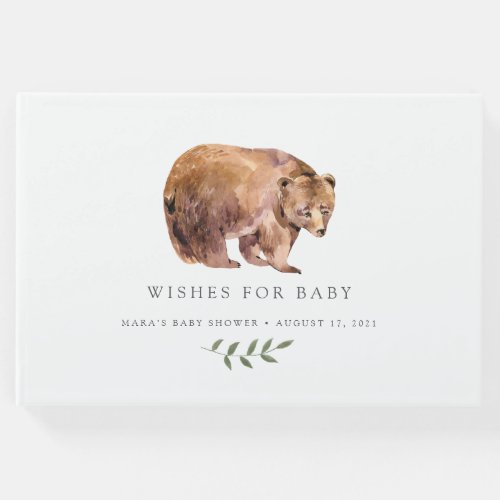 Wishes For Baby Shower Bear Guest Book