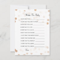 Wishes For Baby Shower Copper Foil Glitter Lights Advice Card