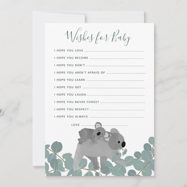 Wishes for Baby Shower Game Invitation (Front)