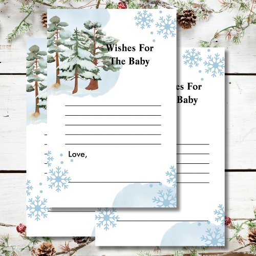 Wishes for baby shower game winter snowflake snow