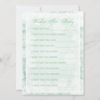 Wishes For Baby Shower Night Sparkle Mint Invitation