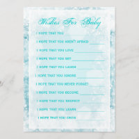 Wishes For Baby Shower Night Sparkle Turquoise Invitation