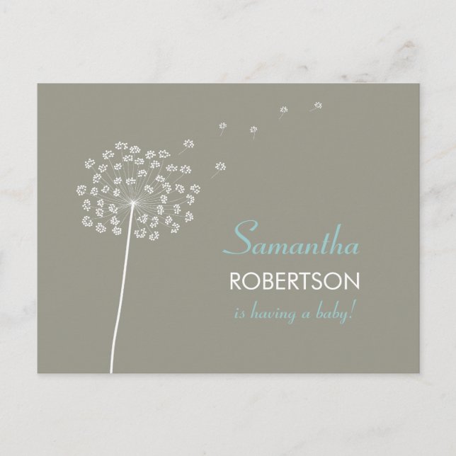 Wishes for Baby Shower postcard invitation (Front)