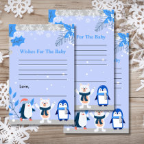 Wishes for baby shower winter polar bears penguins