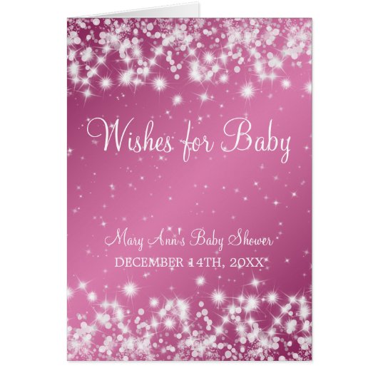 Wishes For Baby Shower Winter Sparkle Pink (Front)