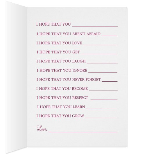 Wishes For Baby Shower Winter Sparkle Pink (Inside (Right))