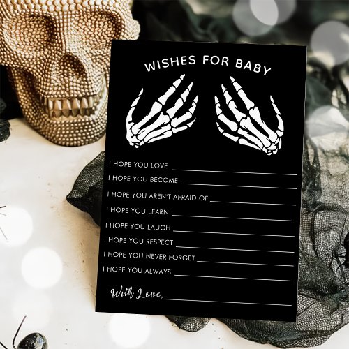 Wishes for Baby Skeleton Baby Shower Halloween Invitation