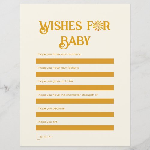 Wishes for Baby Sun Boho Baby Shower
