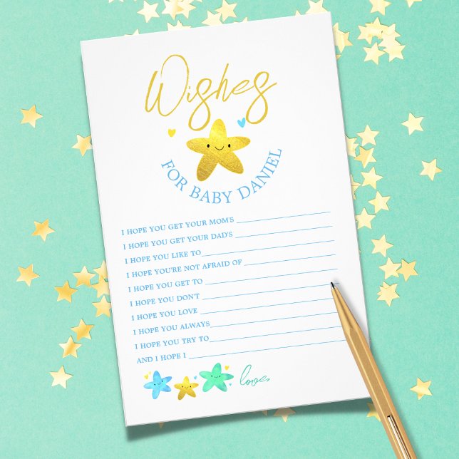 Wishes For Baby Twinkle Star Baby Shower Game Flyer (Creator Uploaded)