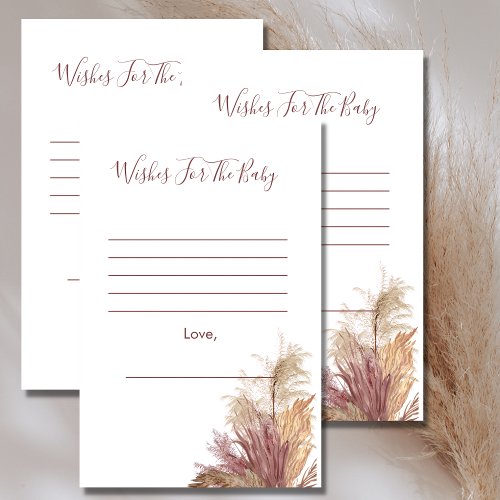 Wishes For Baby Watercolor Pampas Grass Mauve Pink