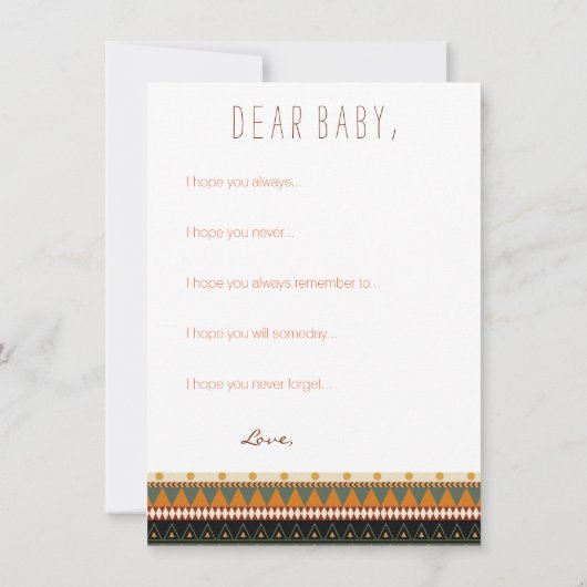 Wishes for Baby Wild and Free Boy Baby Shower (Back)