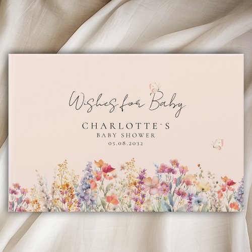 Wishes for Baby  Wildflower Guest Book