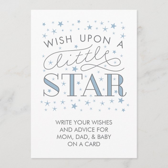 Wishes For Baby Wish On A Star Baby Shower Sign Advice Card Zazzle Com