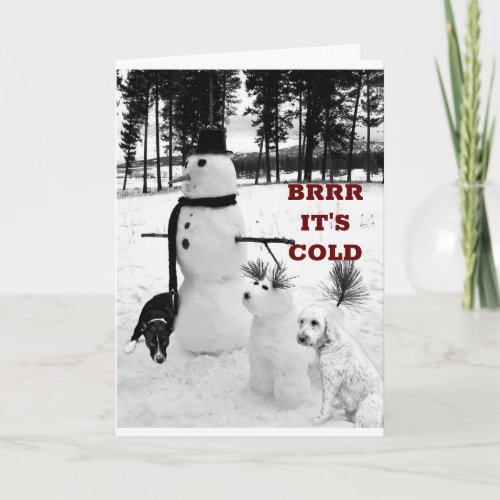 WISHES FOR CHRISTMAS FROM COLD SNOWMAN HOLIDAY CARD