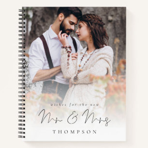 Wishes for New Mr Mrs Photo Overlay Guest Book