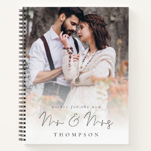 Wishes for New Mr Mrs Photo Overlay Guest Book