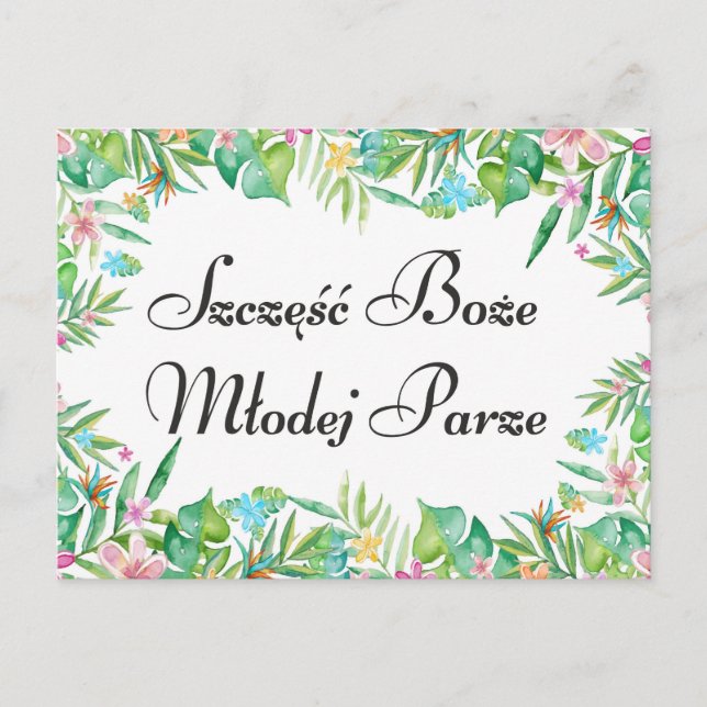 Wishes for Polish Young Couple Postcard (Front)