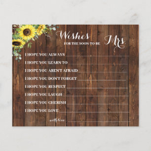 Wishes for Soon to be Mrs Sunflowers Shower Card Flyer
