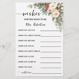 Wishes for Soon to be Mrs Winter Shower Card Flyer