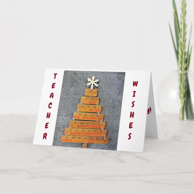 WISHES FOR *TEACHER* TO HAVE A SPECIAL CHRISTMAS HOLIDAY CARD (Front)