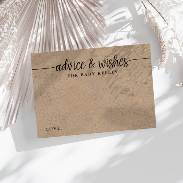 Wishes for the Baby Customized Kraft Advice Cards (Creator Uploaded)