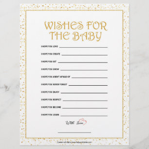 Wishes For The Baby [Golden Sparkles] Letterhead