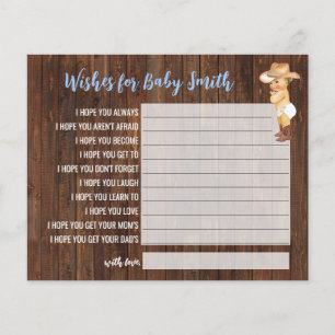 Wishes for the Baby Little Cowboy Baby Shower Card Flyer