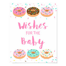 Wishes for the Baby Pink Donut Sprinkle Sign