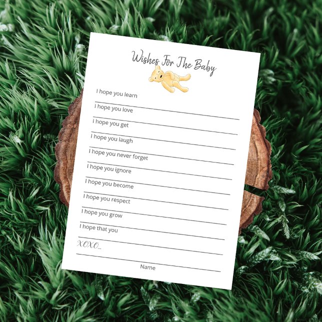 Wishes For The Baby Teddy Bear Card (Creator Uploaded)