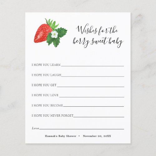 Wishes for the Berry Sweet Baby Card