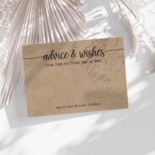Wishes for the Future Mr  Mrs Kraft Advice Card