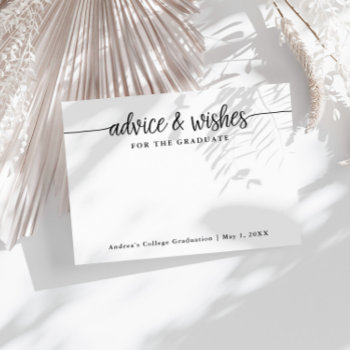 Wishes For The Graduate Advice Cards by FancyShmancyNotes at Zazzle