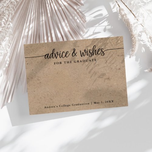 Wishes for the Graduate Kraft Advice Cards