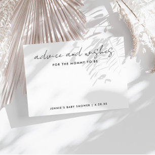 Wishes For The Mom to Be Baby Shower Minimalist Advice Card