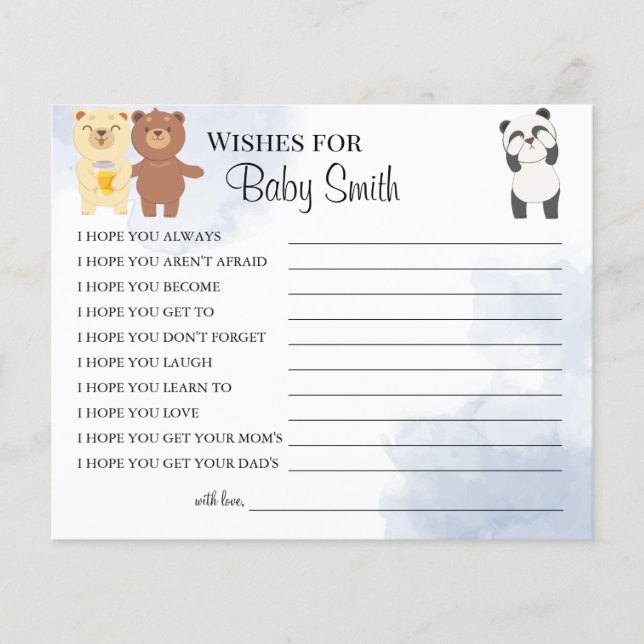 Wishes for the New Baby woodland baby shower card Flyer (Front)