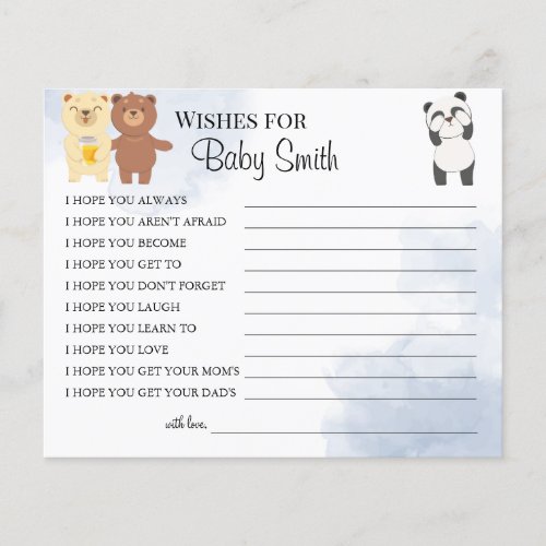 Wishes for the New Baby woodland baby shower card Flyer