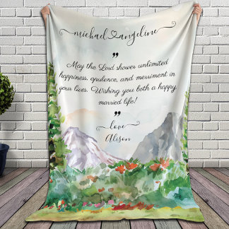 Wishes for the Newlyweds Personalized Blanket 